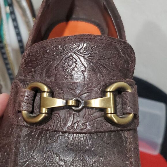 Tallia Tooled Leather Men\'s Patrizio Loafers in Brown Size 10.5 main image 8